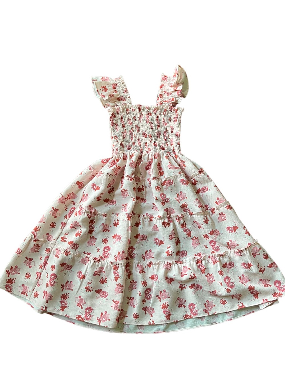 Hill House Kids Pink and White Floral Smocked Sundress